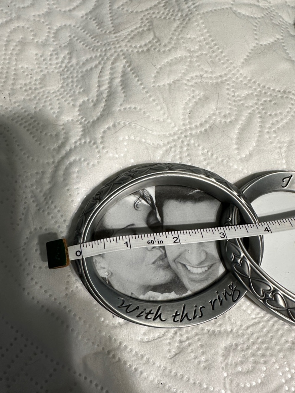 Malden Double Interlocking Ring Photo Frame - Silver - Picture 5 of 6